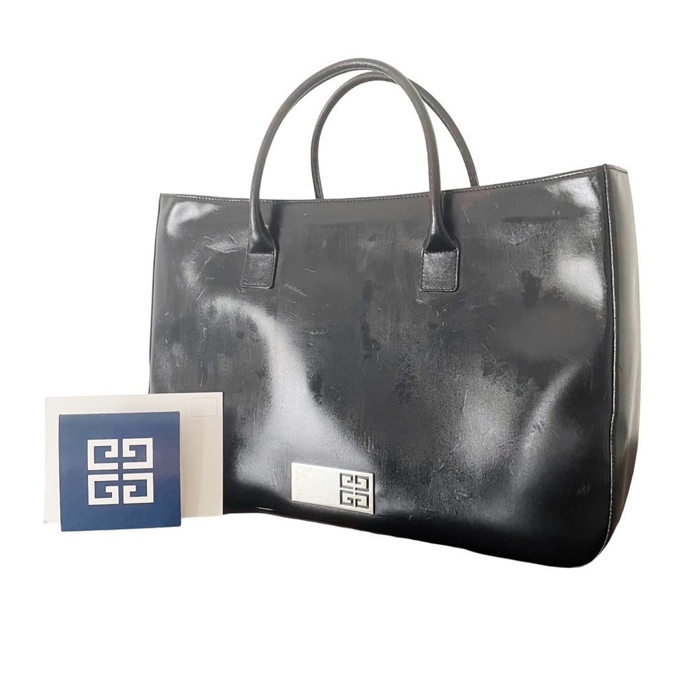 Givenchy black distressed finish leather vintage large tote bag - Picture 1 of 16
